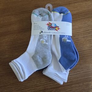 NWT PICKLESOLE Pickleball Men's Cushion Socks Quarter High